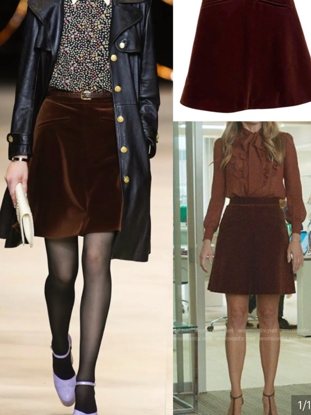 NWT CELINE Velvet Mini Skirt in Brown $1050 - Best Fit Size 34 2